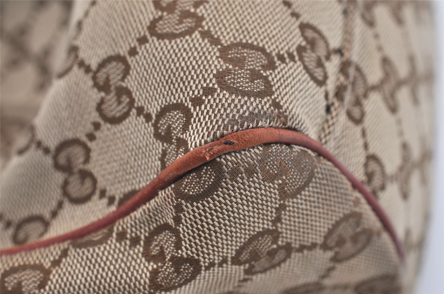 Authentic GUCCI Sukey Shoulder Tote Bag GG Canvas Leather 211944 Brown 4313J