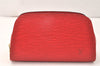 Authentic Louis Vuitton Epi Dauphine Cosmetic Pouch Red M48447 LV Junk 4313K