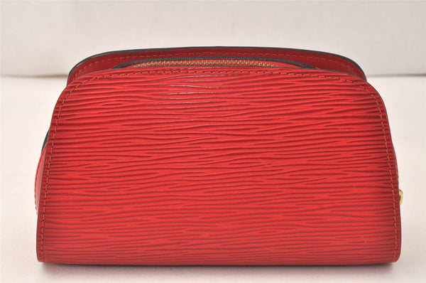 Authentic Louis Vuitton Epi Dauphine Cosmetic Pouch Red M48447 LV Junk 4313K