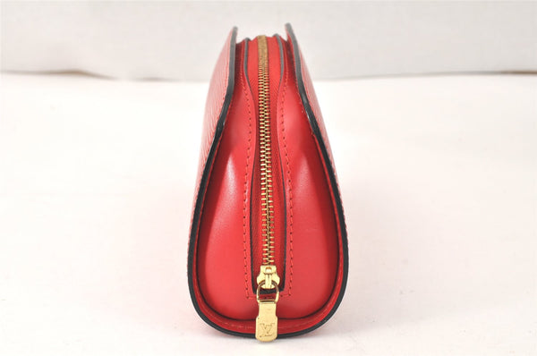 Authentic Louis Vuitton Epi Dauphine Cosmetic Pouch Red M48447 LV Junk 4313K