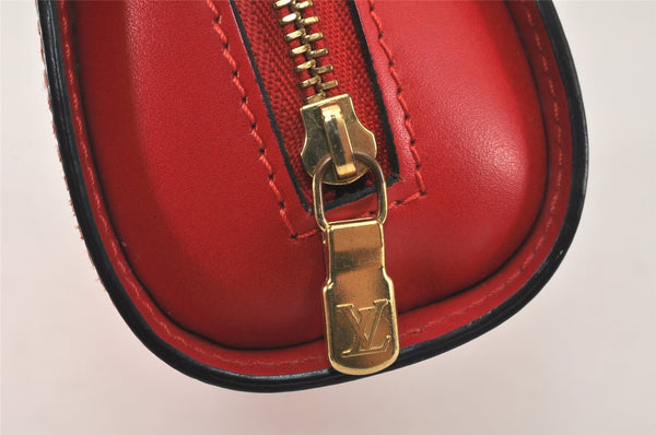 Authentic Louis Vuitton Epi Dauphine Cosmetic Pouch Red M48447 LV Junk 4313K