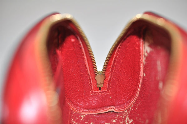 Authentic Louis Vuitton Epi Dauphine Cosmetic Pouch Red M48447 LV Junk 4313K