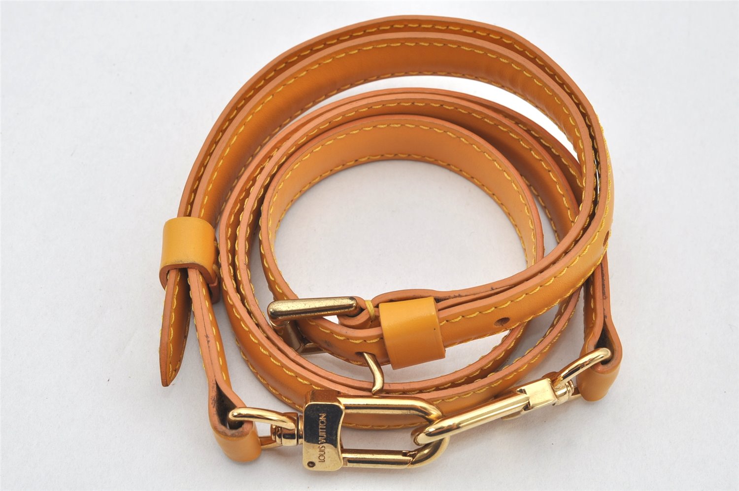 Authentic Louis Vuitton Leather Shoulder Strap Yellow 39.8-47.2