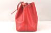 Authentic Louis Vuitton Epi Petit Noe Shoulder Drawstring Bag M44107 Red 4315K
