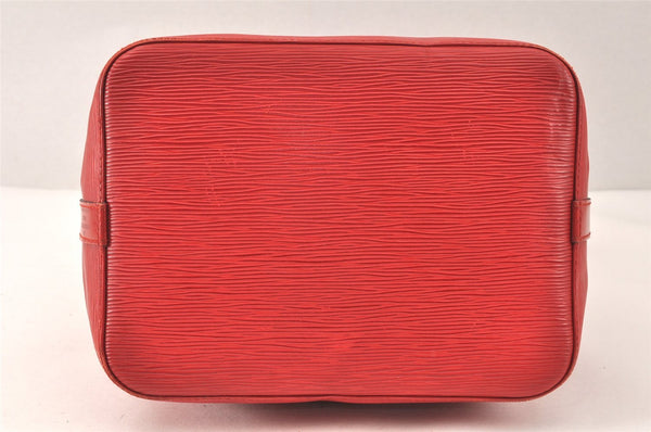 Authentic Louis Vuitton Epi Petit Noe Shoulder Drawstring Bag M44107 Red 4315K