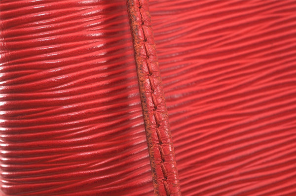 Authentic Louis Vuitton Epi Petit Noe Shoulder Drawstring Bag M44107 Red 4315K