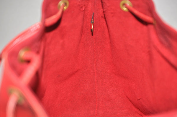 Authentic Louis Vuitton Epi Petit Noe Shoulder Drawstring Bag M44107 Red 4315K