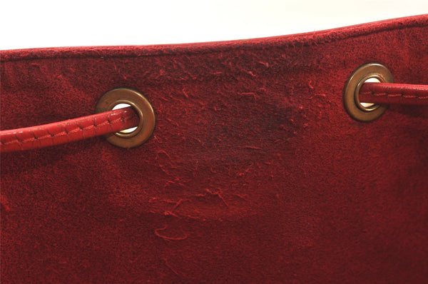 Authentic Louis Vuitton Epi Petit Noe Shoulder Drawstring Bag M44107 Red 4315K