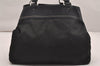 Authentic PRADA Vintage Nylon Tessuto Leather Shoulder Tote Bag Black 4316J