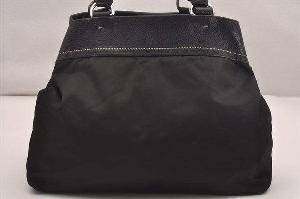 Authentic PRADA Vintage Nylon Tessuto Leather Shoulder Tote Bag Black 4316J