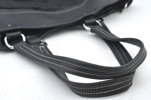 Authentic PRADA Vintage Nylon Tessuto Leather Shoulder Tote Bag Black 4316J