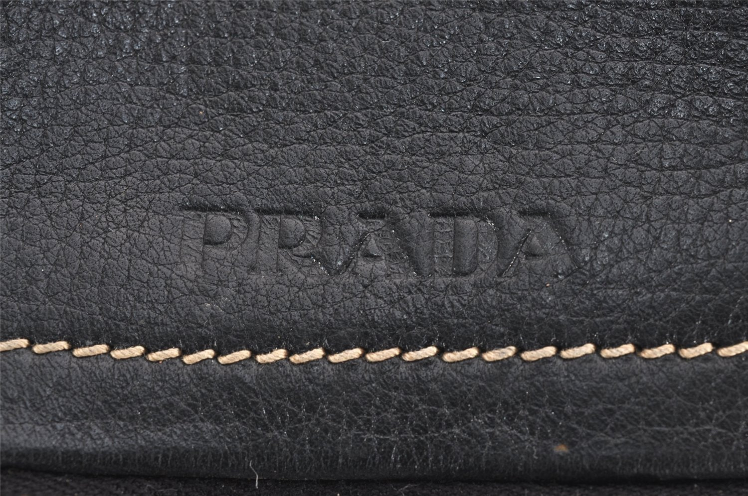 Authentic PRADA Vintage Nylon Tessuto Leather Shoulder Tote Bag Black 4316J