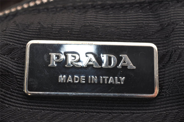 Authentic PRADA Vintage Nylon Tessuto Leather Shoulder Tote Bag Black 4316J