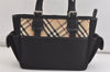 Authentic BURBERRY Nova Check Nylon Leather Shoulder Hand Bag Black 4317K