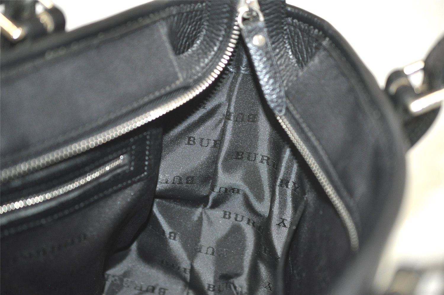 Authentic BURBERRY Nova Check Nylon Leather Shoulder Hand Bag Black 4317K