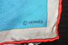 Authentic HERMES Carre 90 Scarf "LES FEUX DE L'ESPACE" Silk Red 4318J