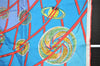 Authentic HERMES Carre 90 Scarf "LES FEUX DE L'ESPACE" Silk Red 4318J