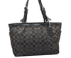 Authentic COACH Signature Shoulder Tote Bag Canvas Leather F17726 Black 4318K
