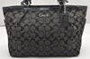 Authentic COACH Signature Shoulder Tote Bag Canvas Leather F17726 Black 4318K
