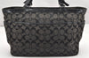 Authentic COACH Signature Shoulder Tote Bag Canvas Leather F17726 Black 4318K
