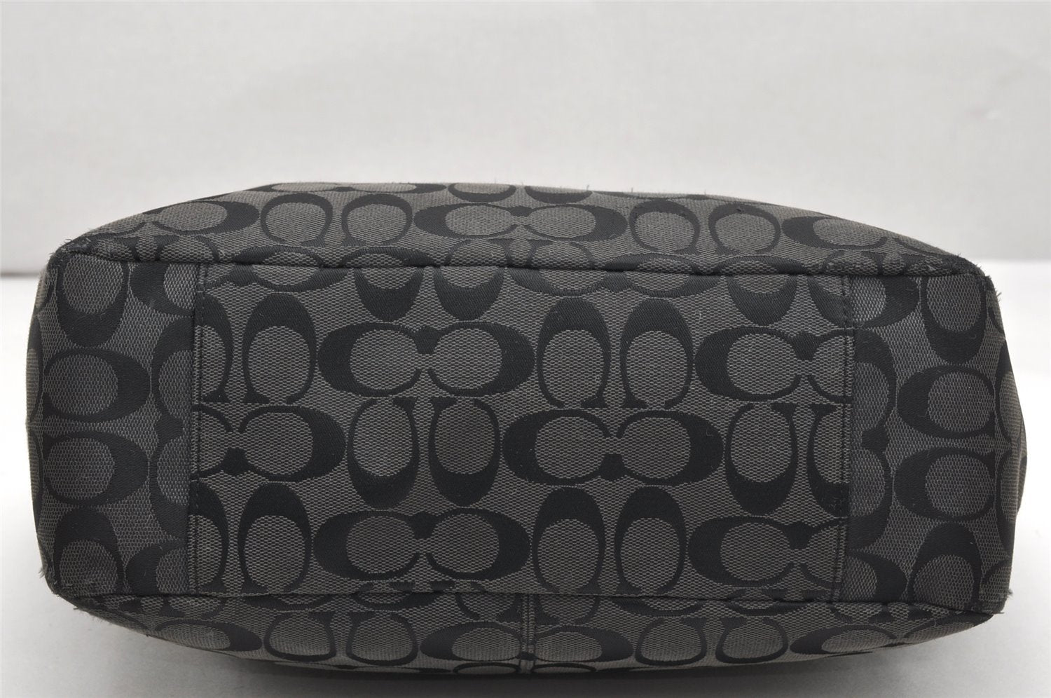 Authentic COACH Signature Shoulder Tote Bag Canvas Leather F17726 Black 4318K