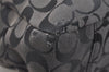 Authentic COACH Signature Shoulder Tote Bag Canvas Leather F17726 Black 4318K
