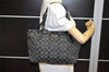 Authentic COACH Signature Shoulder Tote Bag Canvas Leather F17726 Black 4318K