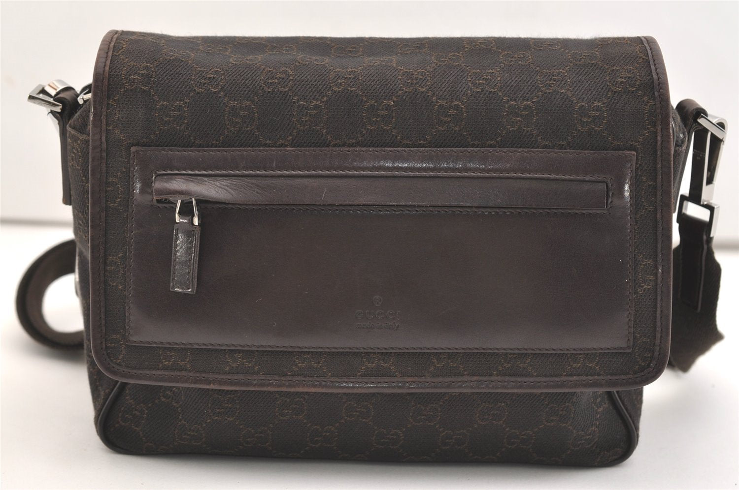 Authentic GUCCI Shoulder Cross Body Bag GG Canvas Leather 28562 Brown 4319J