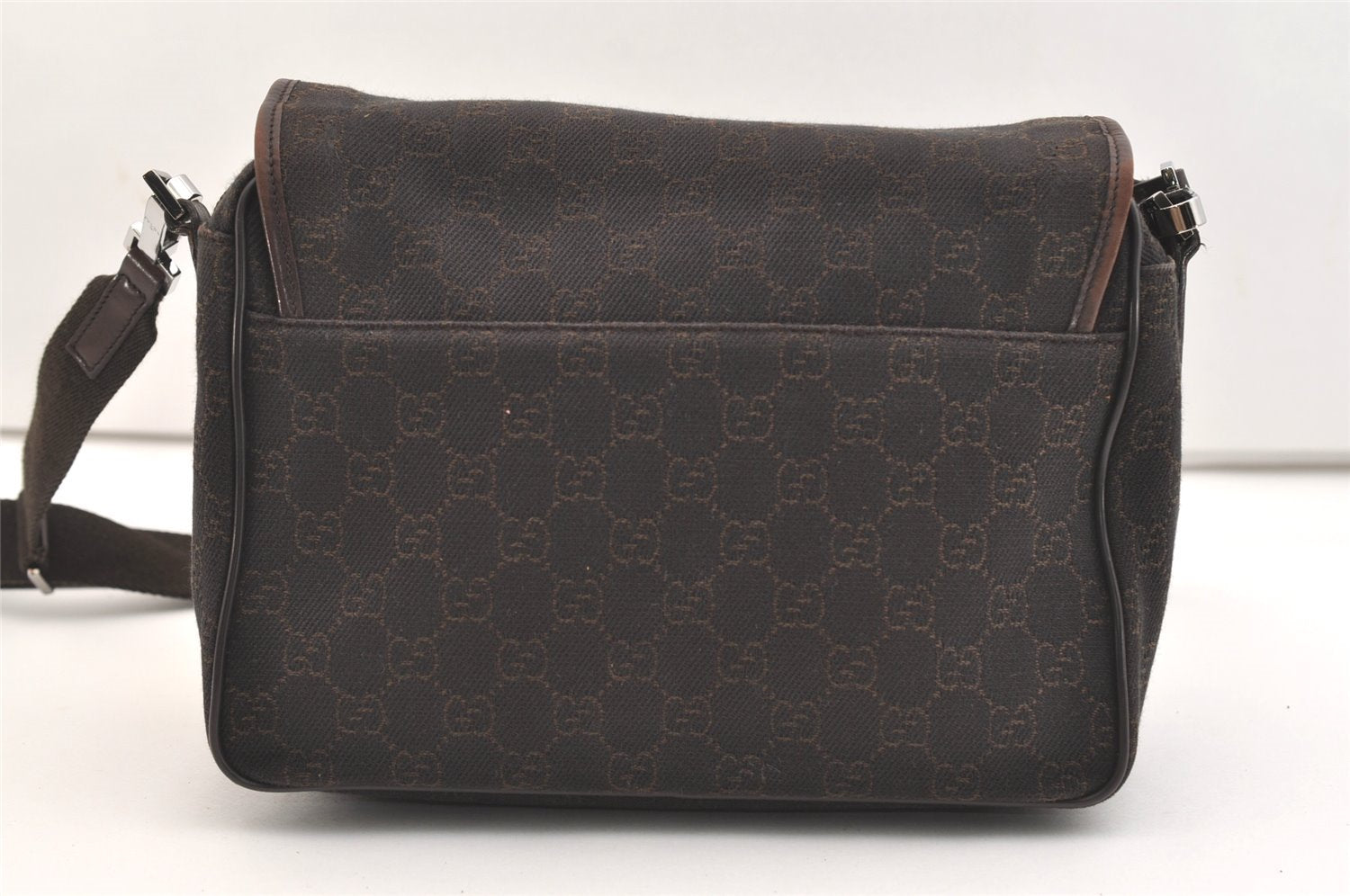 Authentic GUCCI Shoulder Cross Body Bag GG Canvas Leather 28562 Brown 4319J