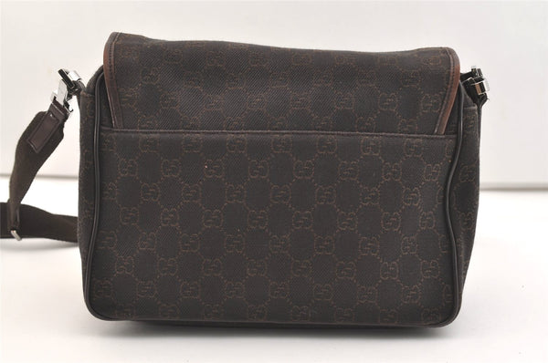 Authentic GUCCI Shoulder Cross Body Bag GG Canvas Leather 28562 Brown 4319J