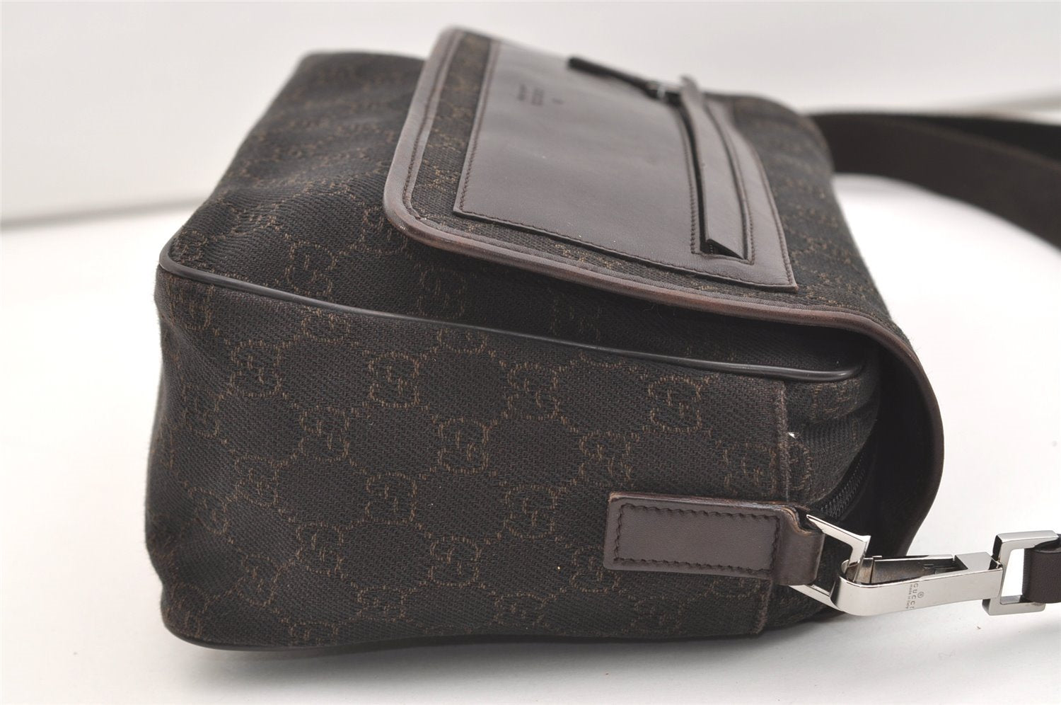 Authentic GUCCI Shoulder Cross Body Bag GG Canvas Leather 28562 Brown 4319J