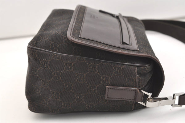 Authentic GUCCI Shoulder Cross Body Bag GG Canvas Leather 28562 Brown 4319J