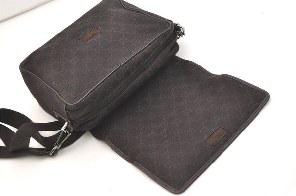 Authentic GUCCI Shoulder Cross Body Bag GG Canvas Leather 28562 Brown 4319J