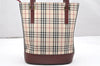 Authentic BURBERRY Nova Check Shoulder Tote Bag Purse Canvas Leather Beige 4319K