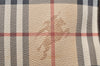 Authentic Burberrys Nova Check Shoulder Cross Bag PVC Suede Leather Beige 4320K