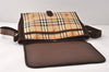Authentic Burberrys Nova Check Shoulder Cross Bag PVC Suede Leather Beige 4320K