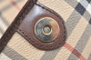 Authentic Burberrys Nova Check Shoulder Cross Bag PVC Suede Leather Beige 4320K