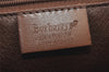 Authentic Burberrys Nova Check Shoulder Cross Bag PVC Suede Leather Beige 4320K