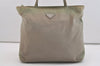 Authentic PRADA TESSUTO CITY Nylon Shoulder Tote Bag B7276 Light Green 4321J