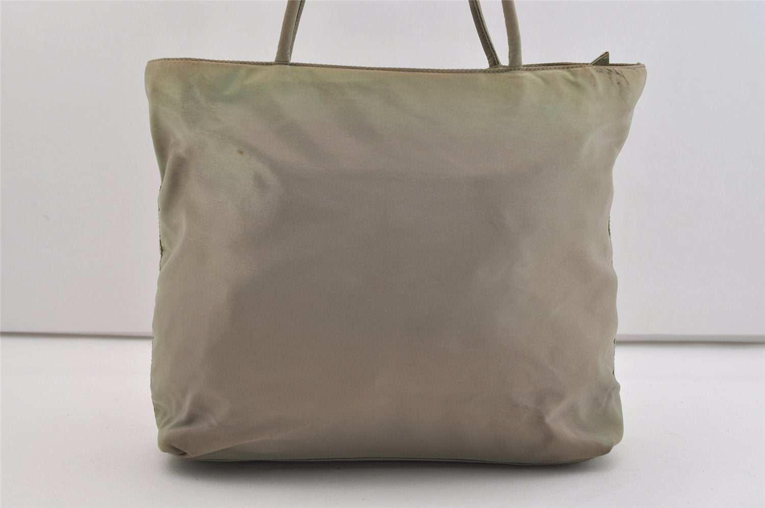 Authentic PRADA TESSUTO CITY Nylon Shoulder Tote Bag B7276 Light Green 4321J