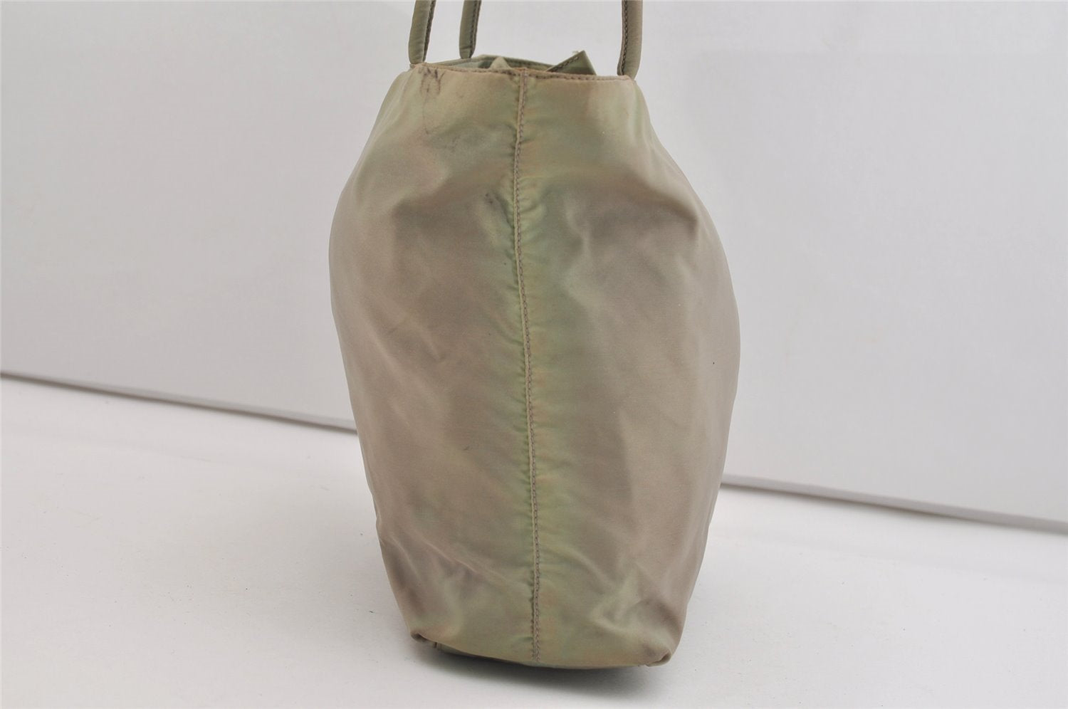 Authentic PRADA TESSUTO CITY Nylon Shoulder Tote Bag B7276 Light Green 4321J
