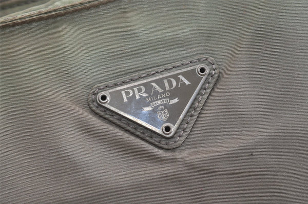 Authentic PRADA TESSUTO CITY Nylon Shoulder Tote Bag B7276 Light Green 4321J