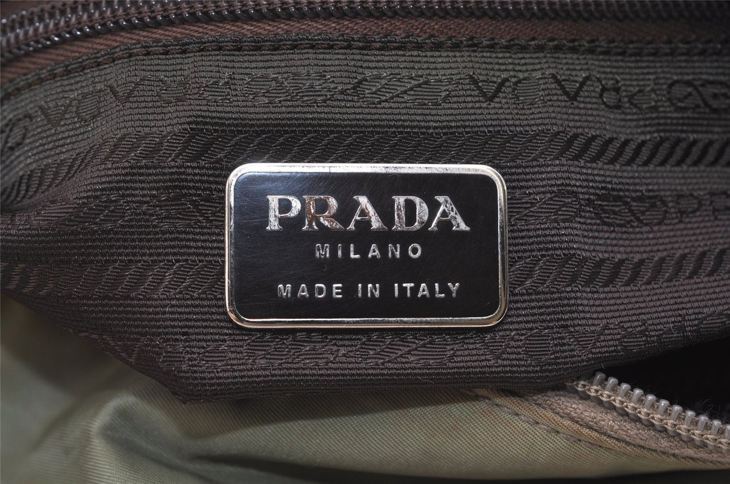 Authentic PRADA TESSUTO CITY Nylon Shoulder Tote Bag B7276 Light Green 4321J