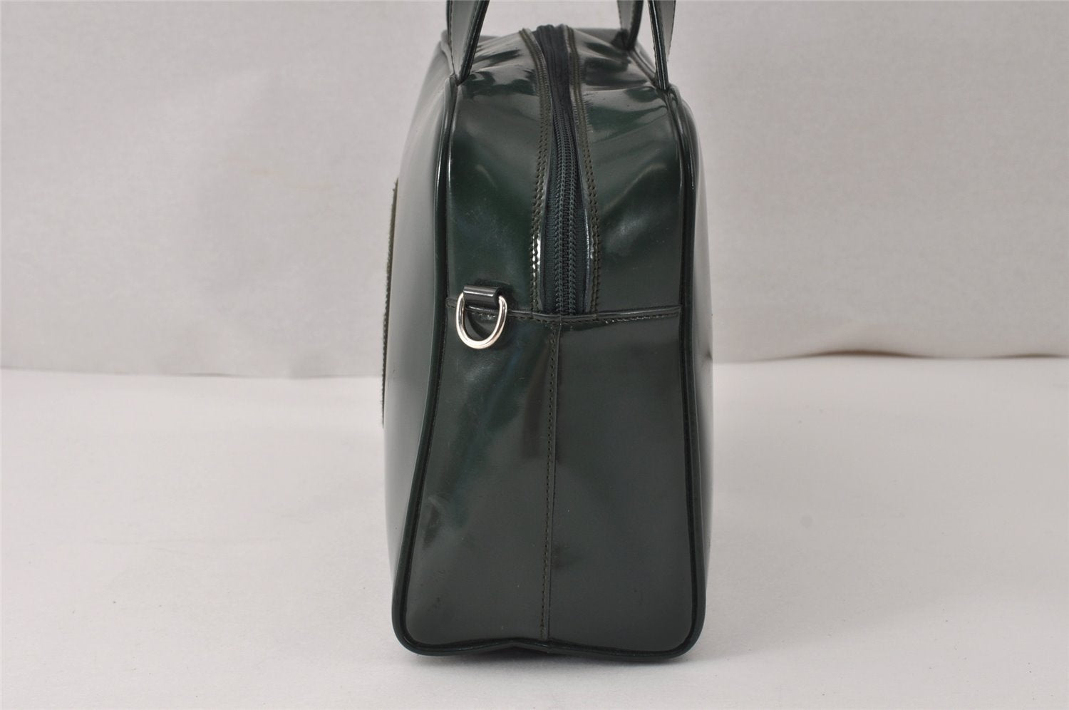 Authentic GUCCI Interlocking G 2Way Hand Bag Purse Enamel Green Junk 4321K