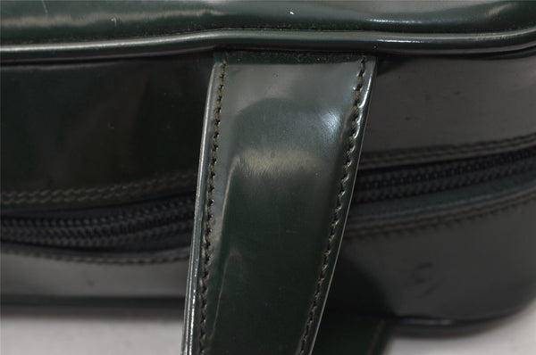 Authentic GUCCI Interlocking G 2Way Hand Bag Purse Enamel Green Junk 4321K