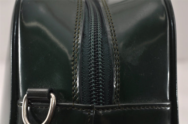 Authentic GUCCI Interlocking G 2Way Hand Bag Purse Enamel Green Junk 4321K