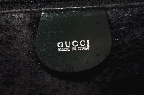 Authentic GUCCI Interlocking G 2Way Hand Bag Purse Enamel Green Junk 4321K