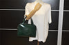 Authentic GUCCI Interlocking G 2Way Hand Bag Purse Enamel Green Junk 4321K