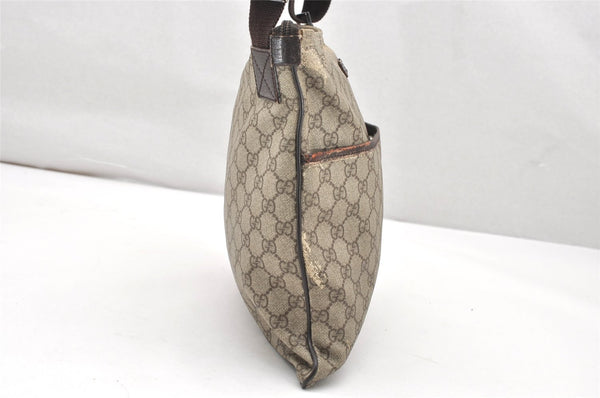 Authentic GUCCI Shoulder Cross Body Bag Purse GG PVC Leather 141198 Brown 4322K