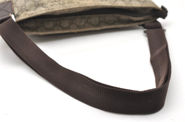 Authentic GUCCI Shoulder Cross Body Bag Purse GG PVC Leather 141198 Brown 4322K